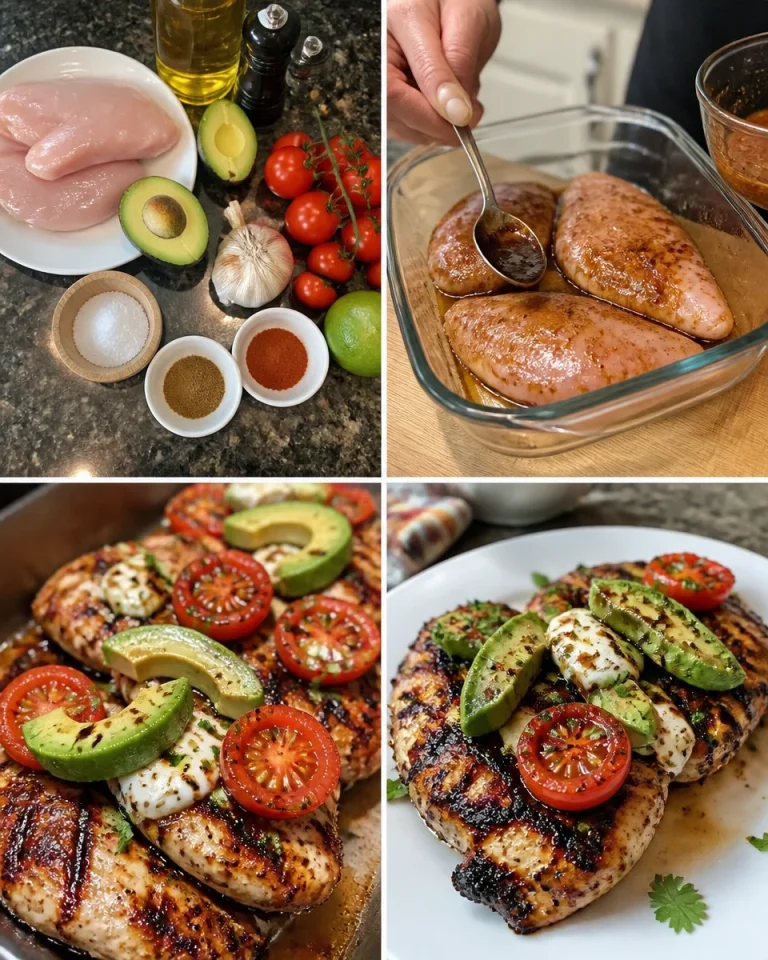 Gegrilltes California Avocado Hähnchen auf dem Grill serviert