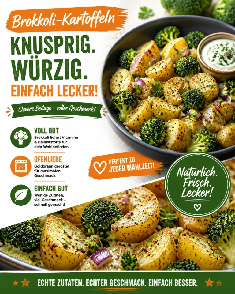 Leckere Brokkoli-Kartoffeln auf einem Teller serviert