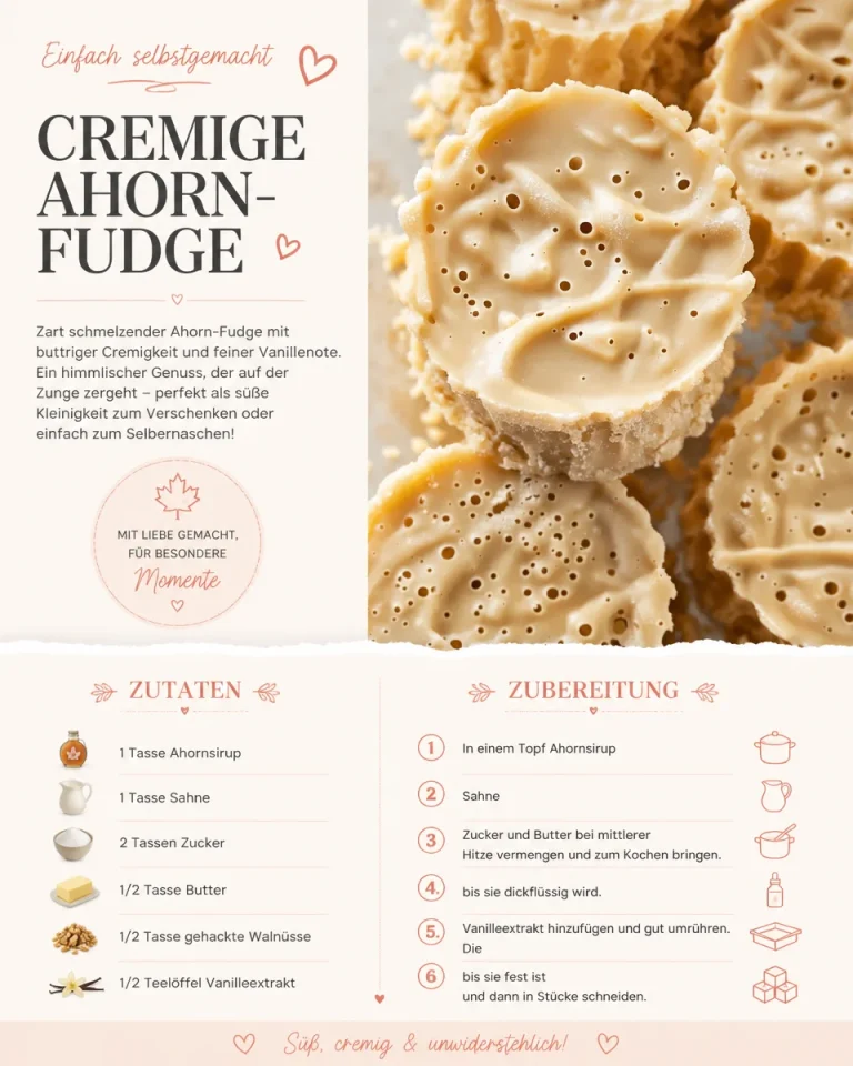 Cremige Ahorn-Fudge mit Ahornsirup und Vanille