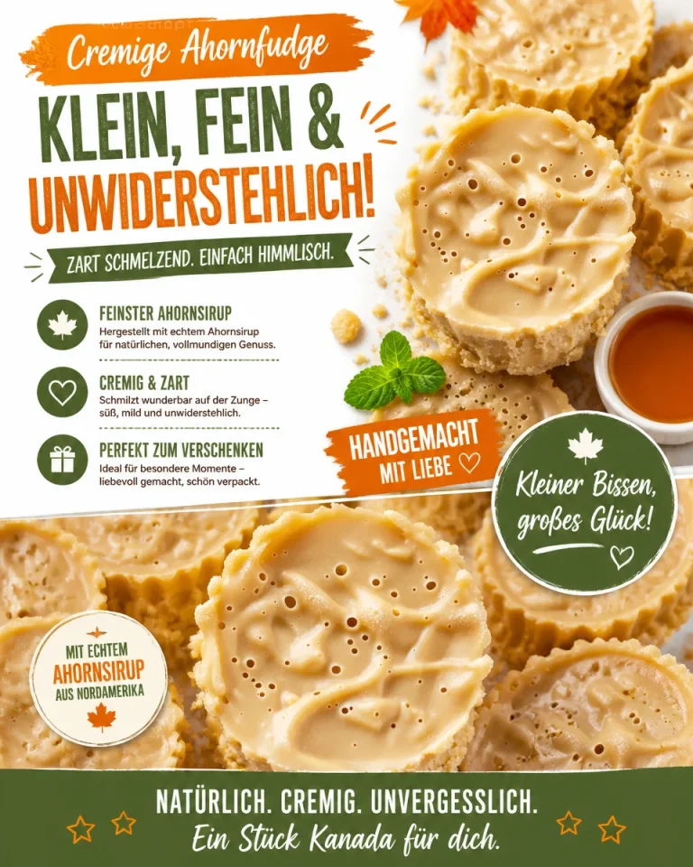 Cremige Ahornfudge in einer stilvollen Präsentation
