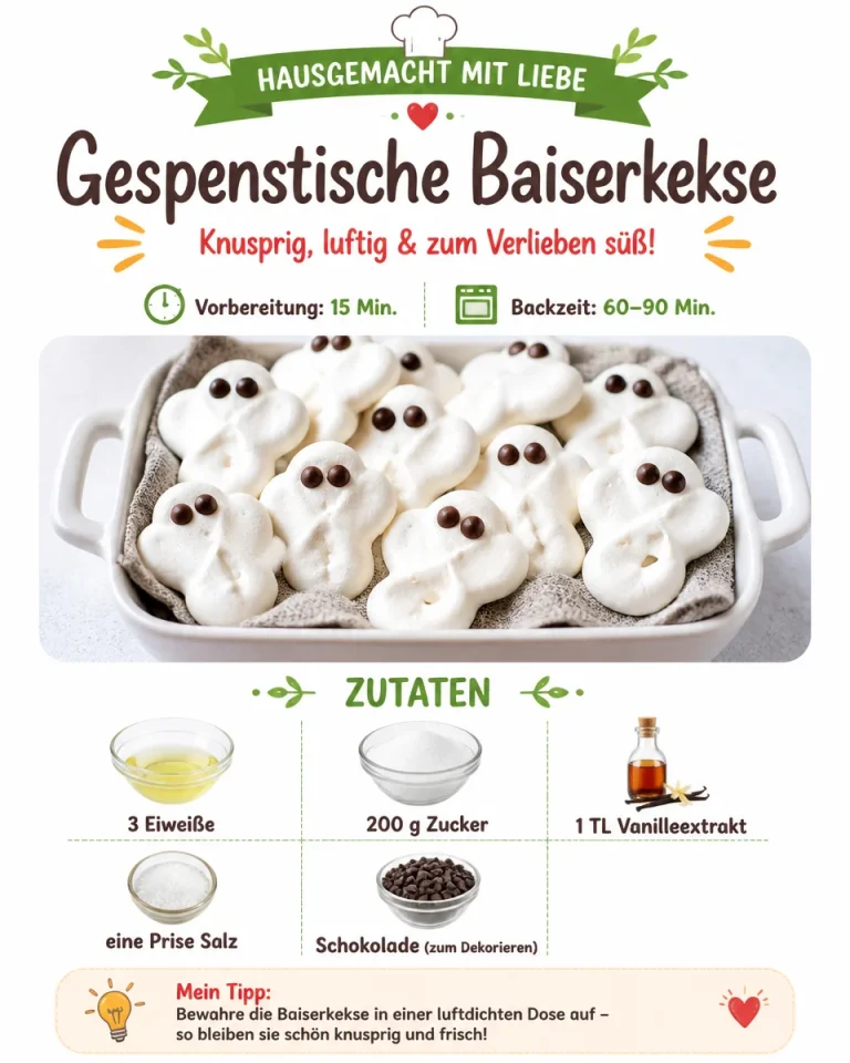 Gespenstische Baiserkekse für Halloween