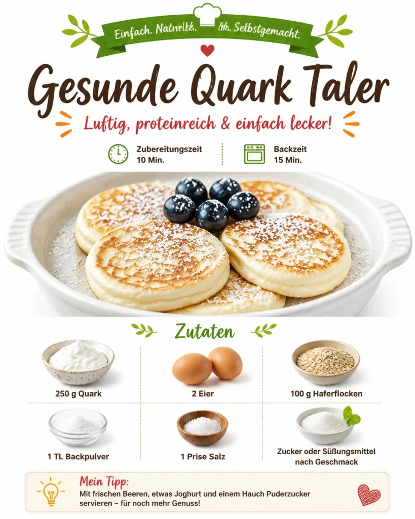 Gesunde Quark Taler aus magerem Quark und frischen Zutaten