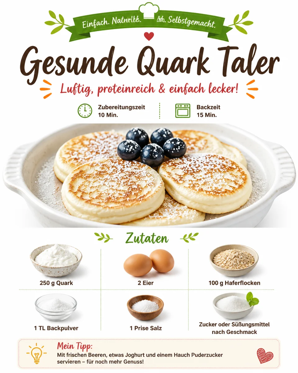 Gesunde Quark Taler aus magerem Quark und frischen Zutaten