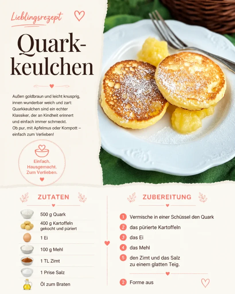 Leckere Quarkkeulchen auf einem Teller serviert