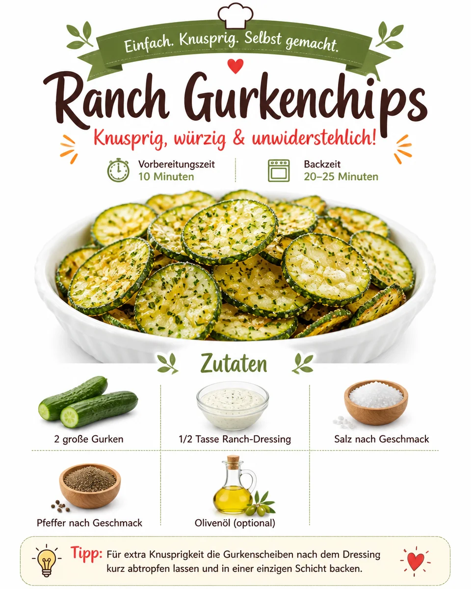 Ranch Gurkenchips in einer Packung, ideal für Snacks und Partys.