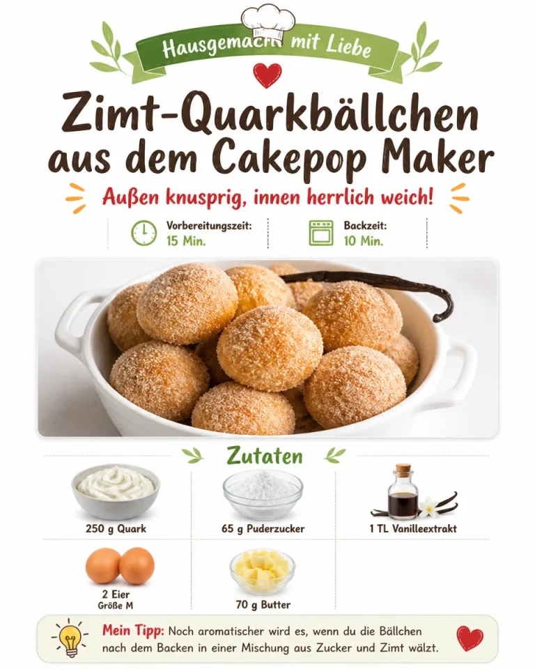 Zimt-Quarkbällchen aus dem Cakepop Maker, verführerisch und lecker