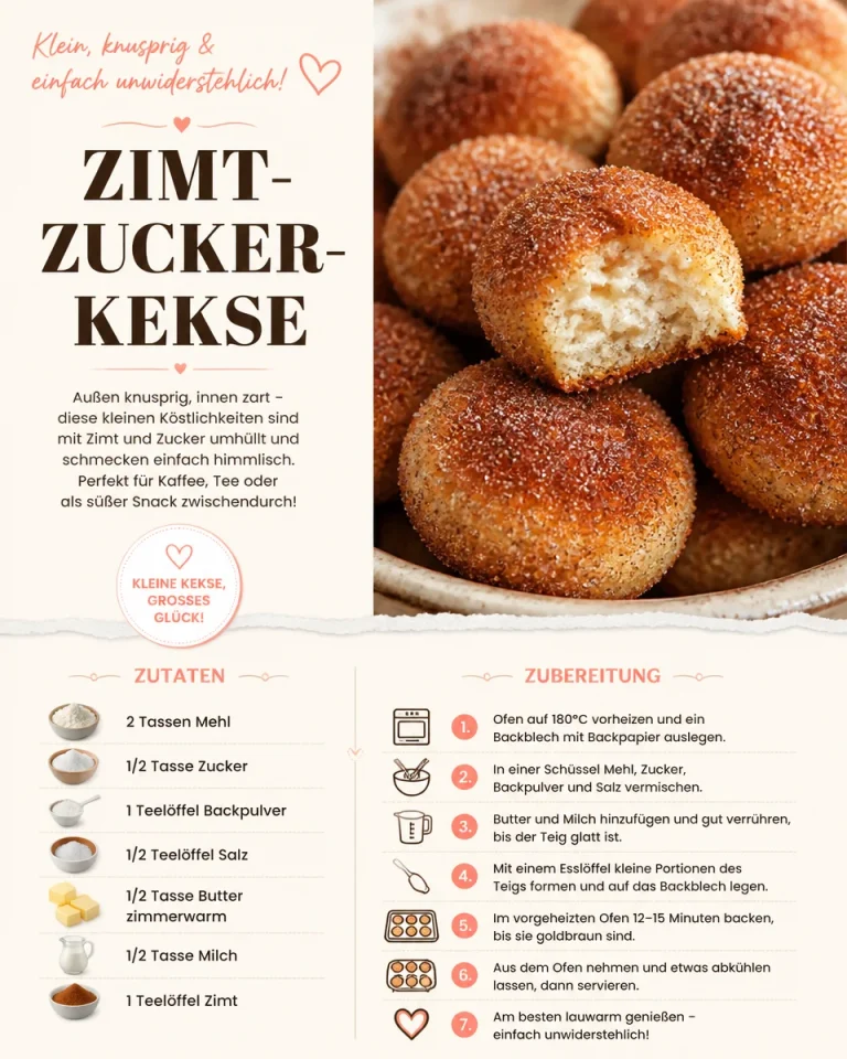 Zimt-Zucker-Kekse auf einem Teller, frisch gebacken und dekoriert.