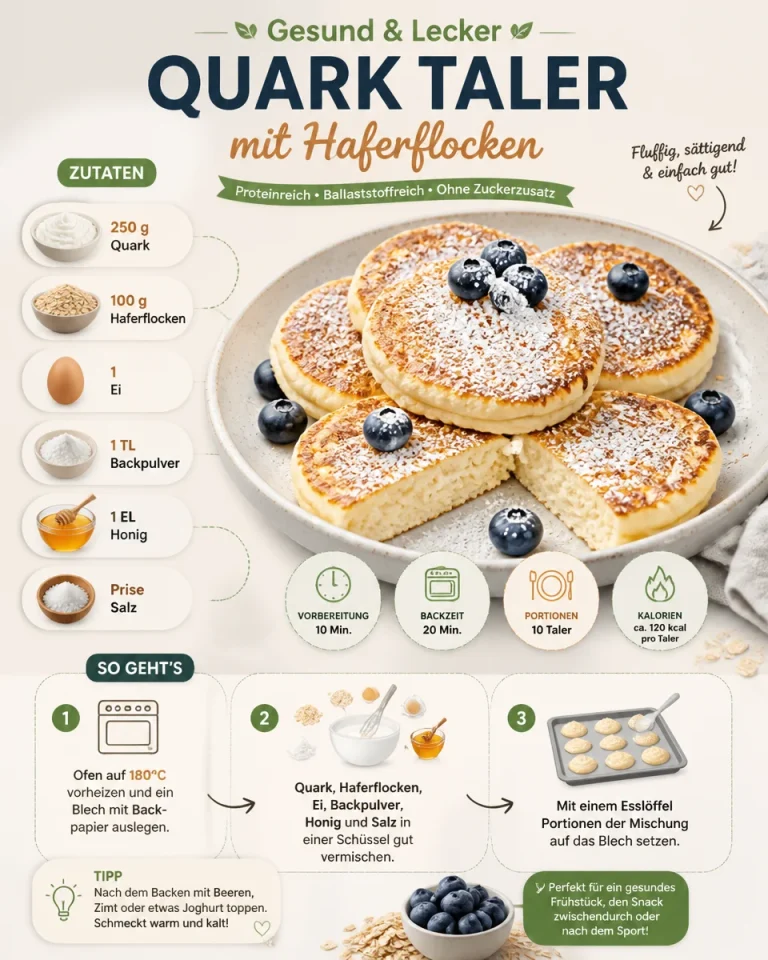 Gesunde Quark Taler mit Haferflocken auf einem Teller