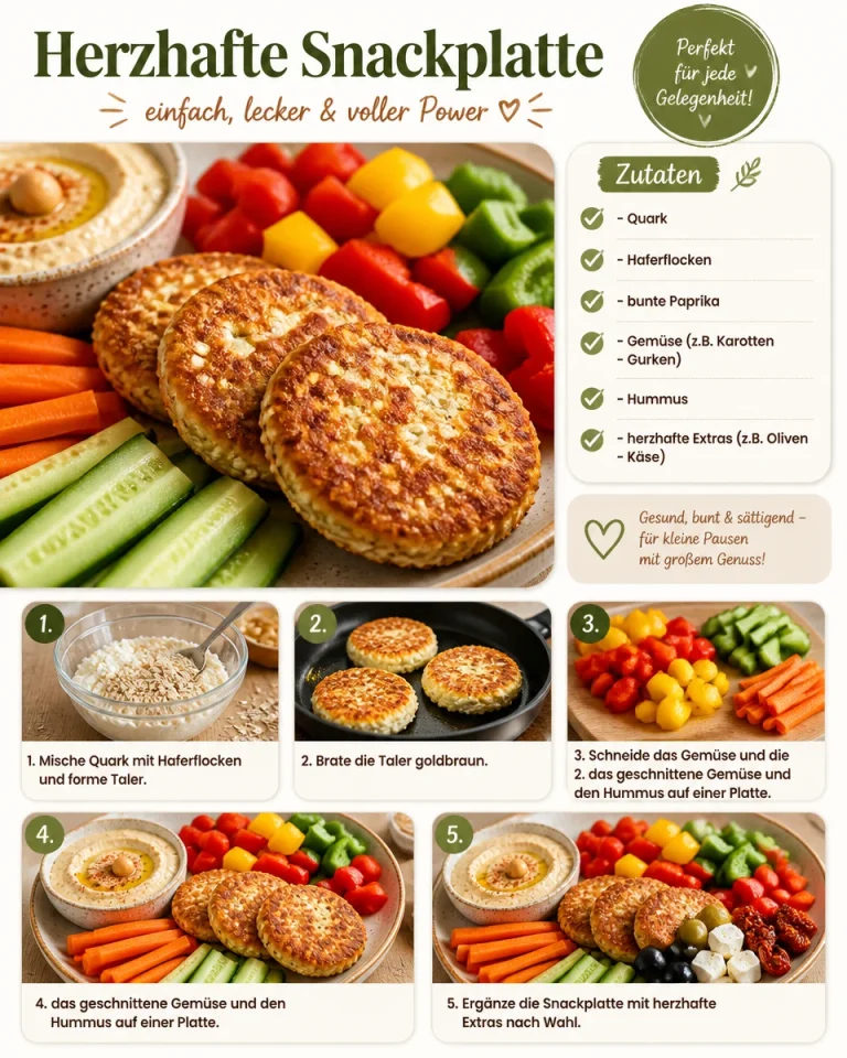 Herzhafte Snackplatte mit Käse, Wurst und frischem Gemüse