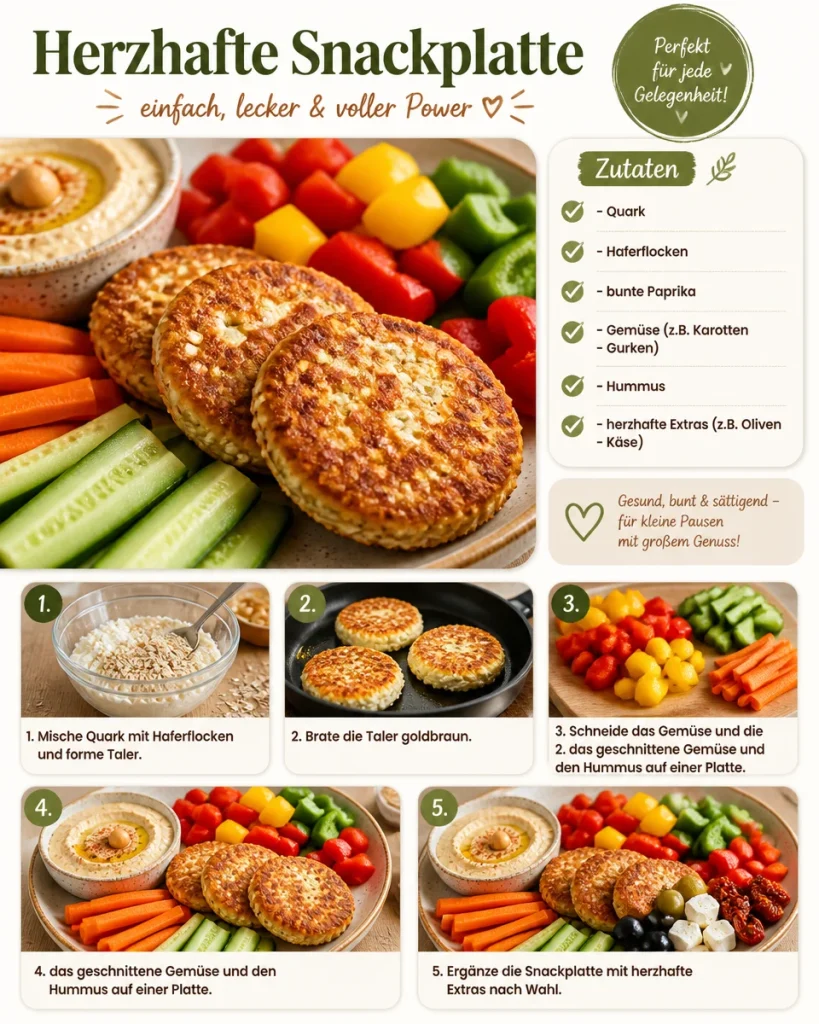 Herzhafte Snackplatte mit Käse, Wurst und frischem Gemüse