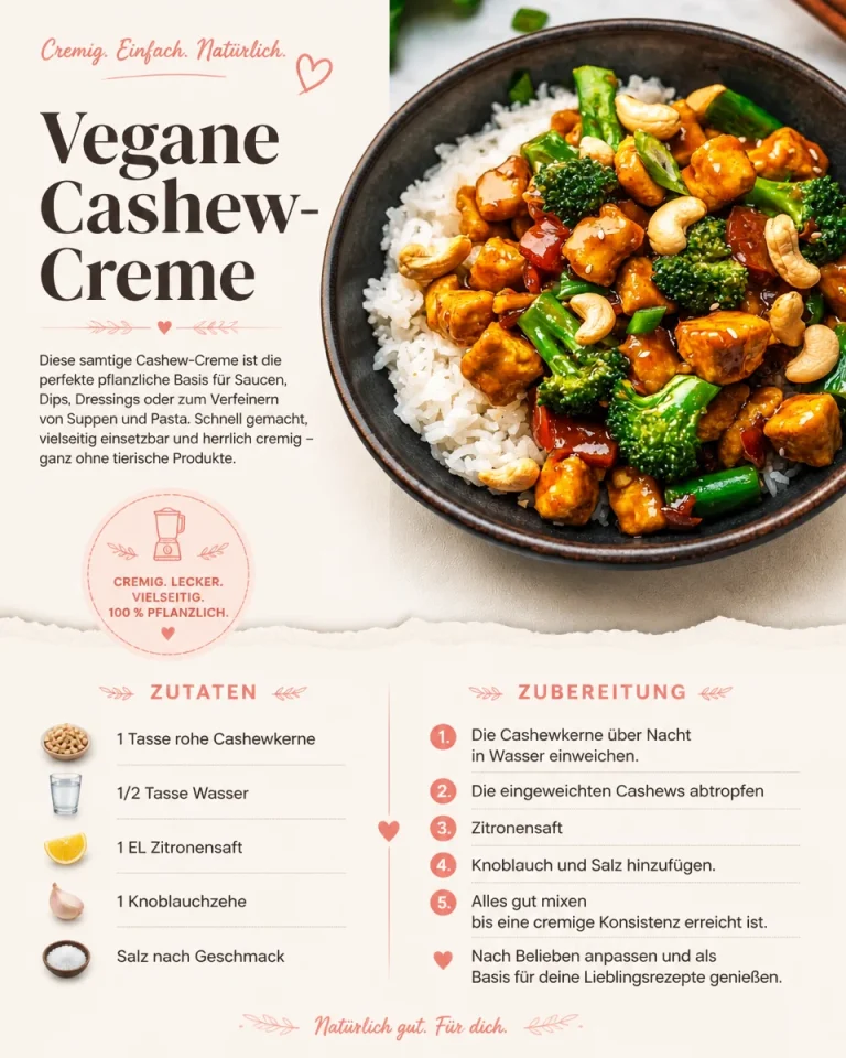 Vegane Cashew-Creme in einer Schüssel für gesunde Rezepte